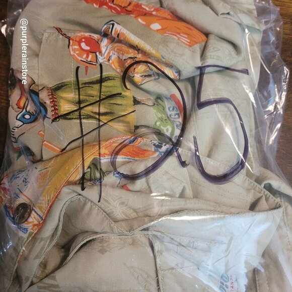 Vtg Big Dogs Hawaiian Camp Shirt 2X Pocket Green Tropical Drinks Vacation Y2K - Picture 15 of 15